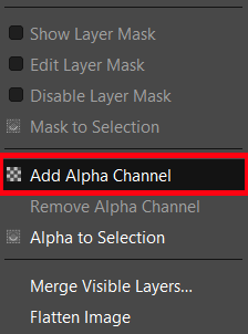 add alpha channel